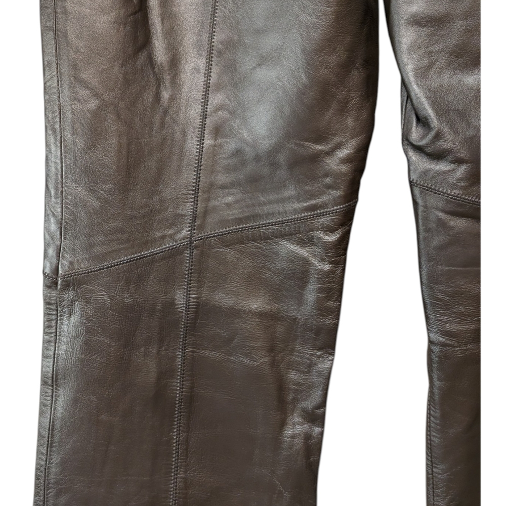 Nine West Dark Brown Leather Pants - Picture 3 of 5